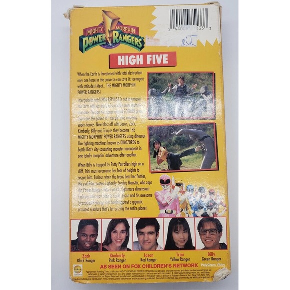 Mighty Morphin Power Rangers High Five VHS 044008812333 -- 90s - Picture 2 of 3